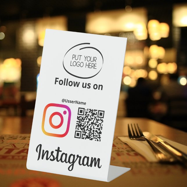 Instagram folgen QR Code Modernster Sockelschild (Instagram Follow Us Qr Code Modern Pedestal Sign)