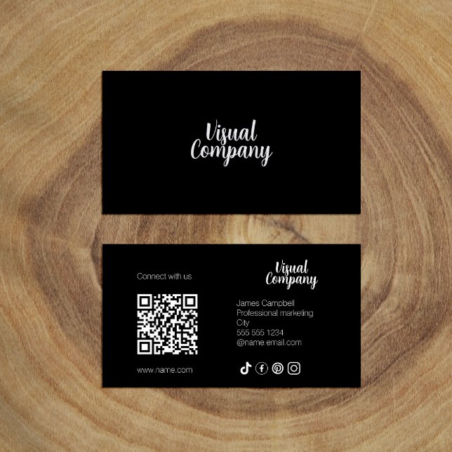 Instagram folgen Qr Code Rosa Modernes Skript Visitenkarte (instagram facebookqr codesocial mediamodern minimal trendycalligraphyfollow usicons social mediaicon)