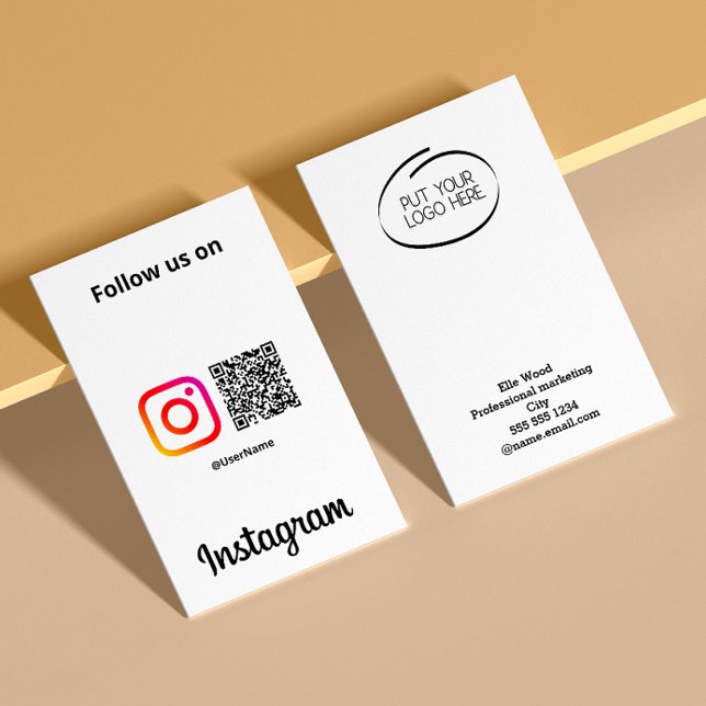 Instagram folgen Qr Code Trendy Social Media Visitenkarte (Instagram Follow Us Qr Code Trendy Social Media Business Card)