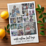 Instagram Foto Collage - 14 Fotos - Skripttext Geschirrtuch<br><div class="desc">Ein Design mit einem soliden Hintergrund und einem Ort,  um Text in einem trendigen Skript hinzuzufügen. Nutzen Sie bis zu vierzehn quadratische Foto,  um ein einzigartiges und persönliches Geschenk zu kreieren. Wenn Sie die Bilder anpassen müssen,  klicken Sie auf das Werkzeug anpassen,  um Änderungen vorzunehmen.</div>