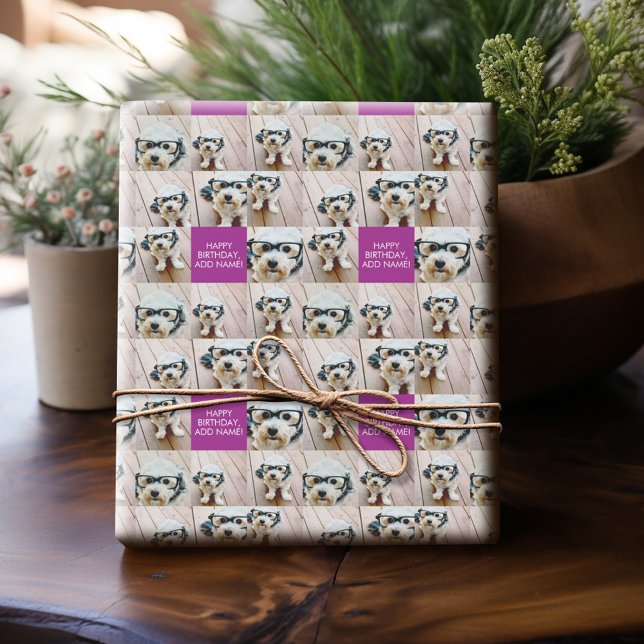 Instagram Foto Collage 8 Fotos mit benutzerdefinie Geschenkpapier (Personalized Photo Wrapping Paper)