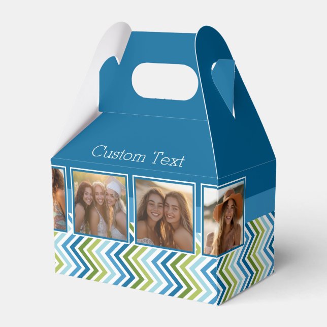 Instagram Foto Collage farbenfrohe Chevrons Geschenkschachtel (Vorderseite)