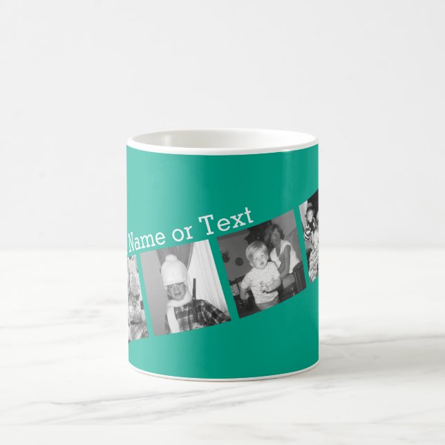 Instagram Foto-Collage mit 4 Bildern - Smaragd Kaffeetasse (Mittel)