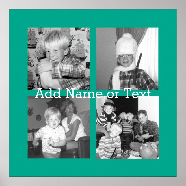 Instagram Foto Collage mit 4 Bildern - Smaragd Poster (Vorne)