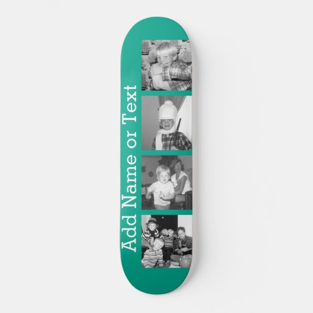 Instagram Foto-Collage mit 4 Bildern - Smaragd Skateboard (Vorderseite)