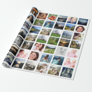 Instagram Foto Collage mit 56 Bildern Geschenkpapier