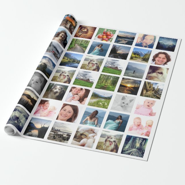 Instagram Foto Collage mit 56 Bildern Geschenkpapier (Ungerollt)