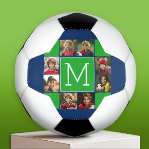 Instagram Foto Collage Monogramme - Grüne Marine Fußball