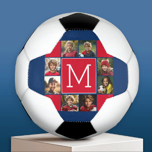 Instagram-Foto-Collage Monogramme - Rote Marine Fußball