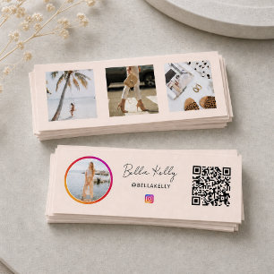 Instagram-Foto-Feed Social Media QR-Code Rosa Mini Visitenkarte