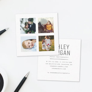 Instagram Foto Grid Moderner Fotograf Chic Quadratische Visitenkarte