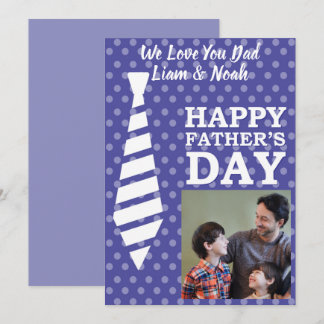 Instagram Foto Krawatte Dots Blue Fathers Day Card Einladung