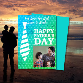 Instagram Foto Krawatte Dots Blue Fathers Day Card Einladung