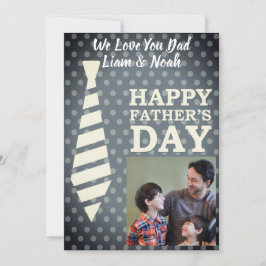 Instagram Foto Necktie Gray Dots Vathers Day Card Einladung