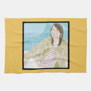 Instagram Foto-personalisiertes gelbes Küchen-Tuc Handtuch