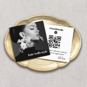 Instagram Foto QR Code Quadratische Visitenkarte