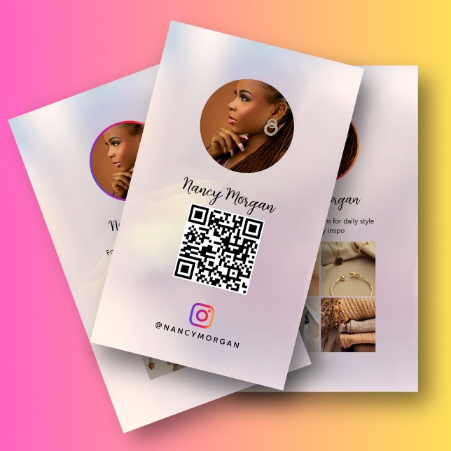 Instagram-Foto-Raster-QR-Code holografisch Visitenkarte (Von Creator hochgeladen)