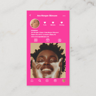 Instagram Foto Raster rosa QR Code Visitenkarte