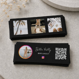 Instagram Foto Social Media Influencer Black Mini Visitenkarte