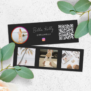 Instagram Foto Social Media Influencer Black Mini Visitenkarte