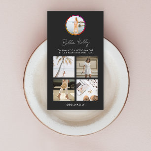 Instagram Foto Social Media Influencer Black Visitenkarte