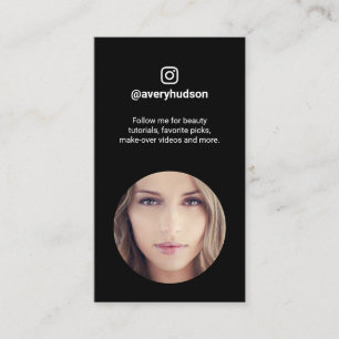 Instagram Foto Social Media Marketing Black Visitenkarte
