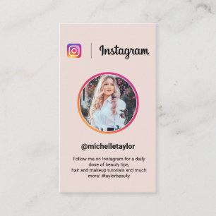 Instagram Foto trendy Social Media modern pink Telefonnummerkarte