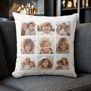 Instagram-Fotocollage 9 Fotos Weißer Hintergrund Kissen