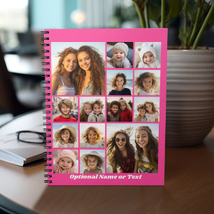 Instagram-Fotocollage - Bis zu 14 Fotos Pink Notizblock