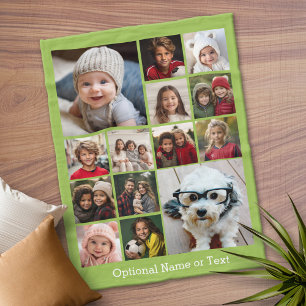 Instagram FotoCollage Bis zu 14 Fotos Pistachio Fleecedecke