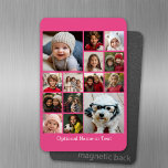 Instagram-FotoCollage - Bis zu 14 Fotos rosa Magnet<br><div class="desc">Ein Design mit einem farbenfrohen Hintergrund. Nutzen Sie bis zu vierzehn quadratische Foto,  um ein einzigartiges und persönliches Geschenk zu kreieren. Wenn Sie die Bilder anpassen müssen,  klicken Sie auf das Werkzeug anpassen,  um Änderungen vorzunehmen.</div>