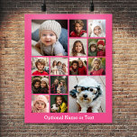 Instagram-FotoCollage - Bis zu 14 Fotos rosa Poster<br><div class="desc">Ein Design mit einem farbenfrohen Hintergrund. Nutzen Sie bis zu vierzehn quadratische Foto,  um ein einzigartiges und persönliches Geschenk zu kreieren. Wenn Sie die Bilder anpassen müssen,  klicken Sie auf das Werkzeug anpassen,  um Änderungen vorzunehmen.</div>