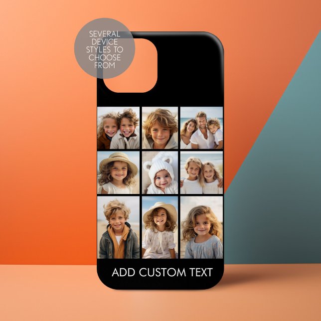 Instagram-FotoCollage mit 9 Fotos Case-Mate iPhone Hülle (Personalize a Phone Case with your photos and monogram)