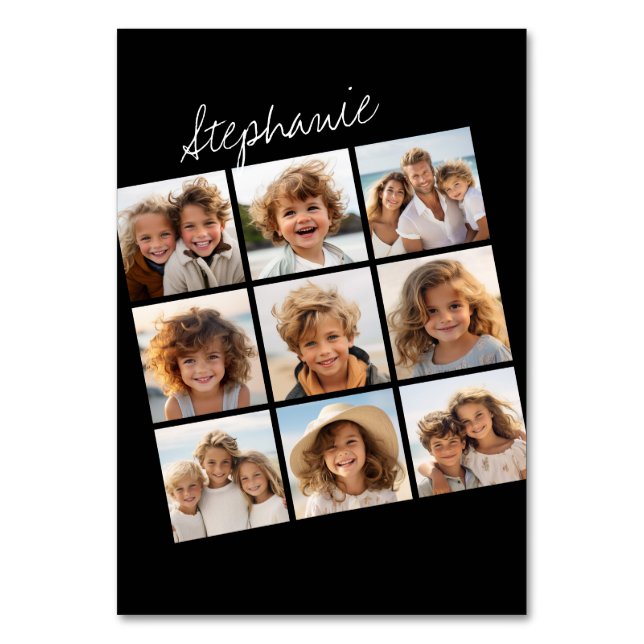 Instagram-FotoCollage mit 9 Fotos Tischnummer (Vorderseite)