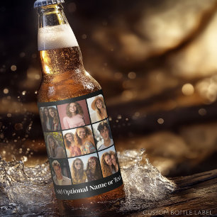 Instagram-FotoCollage mit 9 quadratischen Fotos Bierflaschenetikett