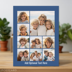 Instagram FotoCollage mit 9 quadratischen Fotos bl Postkarte