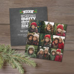 Instagram-FotoCollage mit 9 quadratischen Fotos Feiertagskarte<br><div class="desc">Ein Urlaubskalkboard-Design mit einem Gruß für ein frohes Weihnachtsfest und ein glückliches Neues Jahr. Verwenden Sie Ihre Fotos ohne Rahmen auf diesem! Fügen Sie Ihre Lieblingsfotos und Schnappschüsse zu diesem Streifen für einen lustigen Speicherbewahrer hinzu. Ein künstlerischer Weg,  um Ihre besten Foto-Sharing-Bilder anzuzeigen.</div>