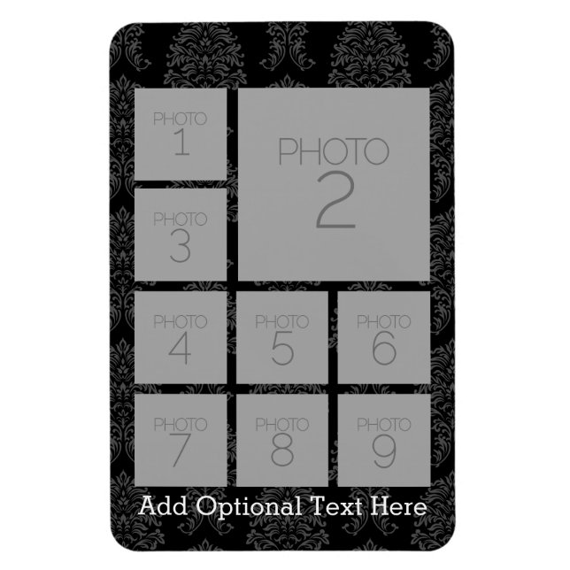 Instagram-FotoCollage mit 9 quadratischen Fotos Magnet (Vertikal)