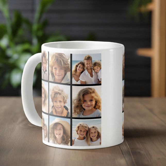 Instagram-FotoCollage mit 9 quadratischen Fotos Tasse (Photo mug with personalized text - makes a great gift!)