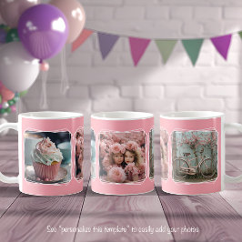 Instagram FotoCollage Modernes Template Pink C51 Kaffeetasse
