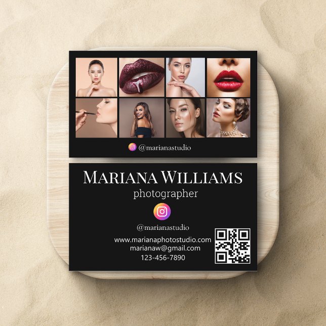 Instagram-Fotografie 8 Fotos Collage qr-Code Visitenkarte (Von Creator hochgeladen)