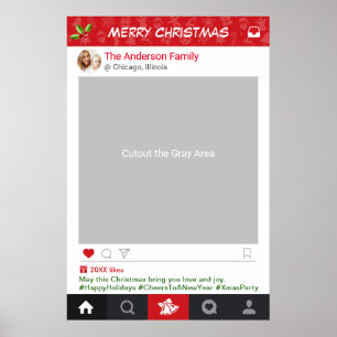 Instagram Frame Weihnachts-Party-Foto-Stand Poster