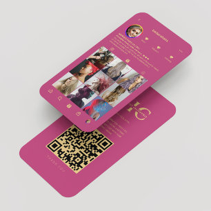 Instagram Hair Stylist Pink Instagram Modern Visitenkarte