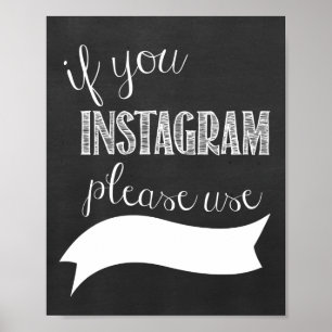 Instagram Hashtag Hochzeitskhalkboard Poster