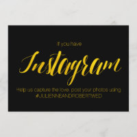 "Instagram Hashtag" Imitate Gold Foil Wedding Sign