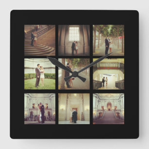 Instagram-Hochzeitsuhren Quadratische Wanduhr
