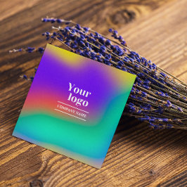 Instagram Holografic Gradient Social Media Icons Quadratische Visitenkarte