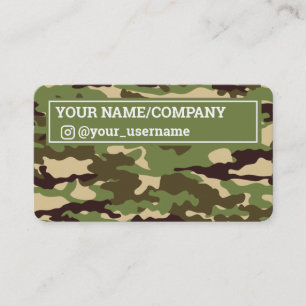 Instagram Icon Trendy Camouflage Business Card Visitenkarte