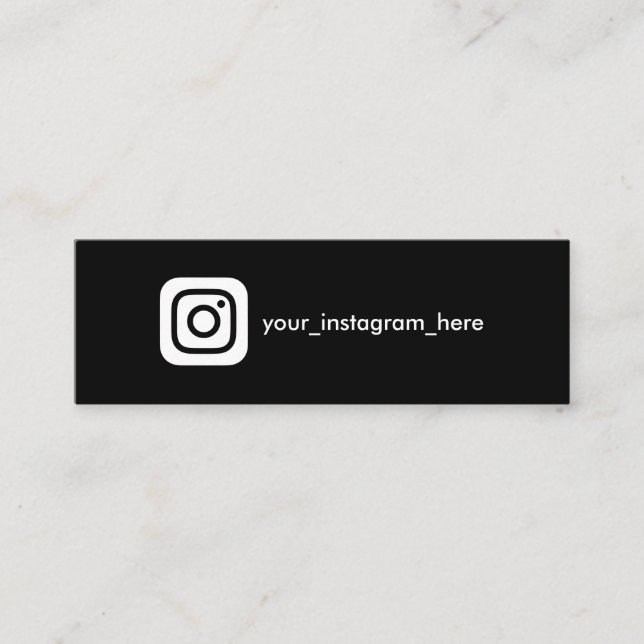 Instagram Logo Social Media einfach moderne schwar Telefonnummerkarte (Vorderseite)