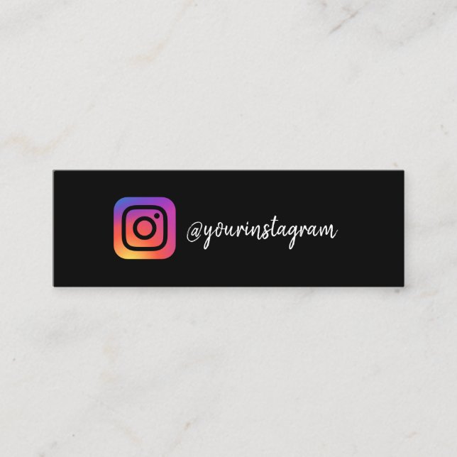 Instagram Logo Social Media Moderne trendige Skrip Telefonnummerkarte (Vorderseite)